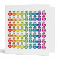 Binder - Cute Rainbow Owl Pattern