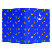 Binder Funny Faces Blue by Shan_Darling_Gifts Binder Funny Faces Blue