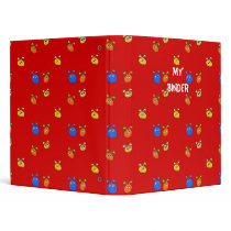 Binder Funny Faces Red by Shan_Darling_Gifts Binder Funny Faces Red