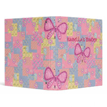 Binder Girls Butterfly Flowers Pink Patch by Shan_Darling_Gifts Binder Girls Butterfly Flowers Pink Patch