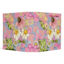 Binder Girls Butterfly Flowers Pink Patch 2 large by Shan_Darling_Gifts Binder Girls Butterfly Flowers Pink Patch 2 large