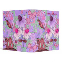 Binder Girls Butterfly Flowers Purple Patch by Shan_Darling_Gifts Binder Girls Butterfly Flowers Purple Patch