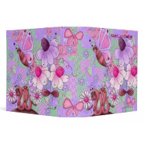Binder Girls Butterfly Flowers Purple Patch large by Shan_Darling_Gifts Binder Girls Butterfly Flowers Purple Patch large