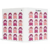 Binder Girls Pink Rabbits Collage by Shan_Darling_Gifts Binder Girls Pink Rabbits Collage