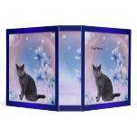 Binder Grey Cat in Blue Flowerworld