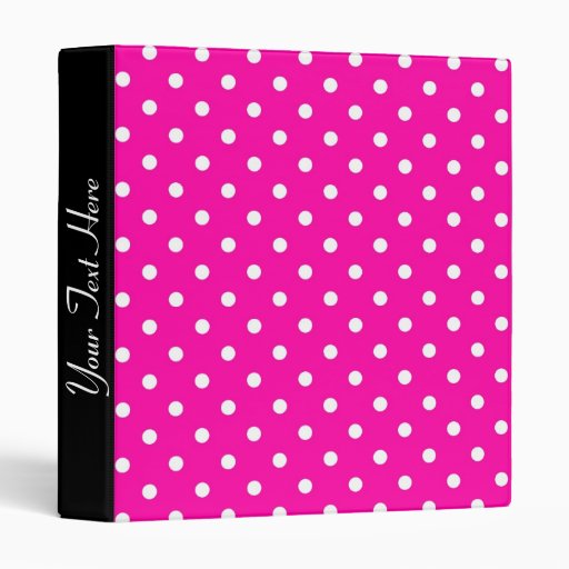 Binder Hot Pink Polka Dot Zazzle