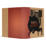 Binder Kitchen Utensils Retro Stylized Custom Name