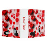 Binder Love Cats Black & White Red Hearts