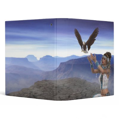 Binder Native American woman with eagle flying by forbes1954