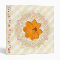 Binder - Orange Cosmos on Lace & Lattice binders