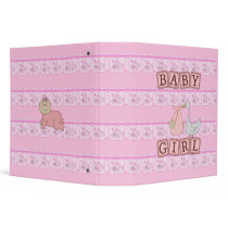 Binder Photo Album Baby Girl Pink Bunny Rabbits by Shan_Darling_Gifts Binder Photo Album Baby Girl Pink Bunny Rabbits