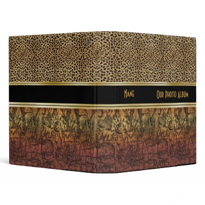 Binder Photo Album Gold Old Paper Leopard Look by Zizzago