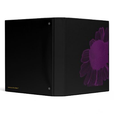Binder Purple Camomile Flower Black Customizable by Shadorma