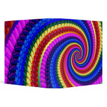 Binder - Rainbow Swirl Fractal Pattern
