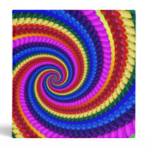 Binder - Rainbow Swirl Fractal Pattern