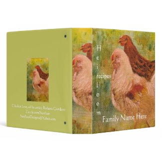 Binder - Recipes - Rooster/Chicken Art binder