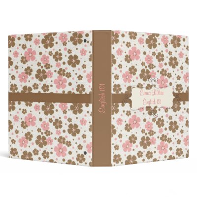 Binder School Subject flowers cute fun chic girly by HollyMusolf