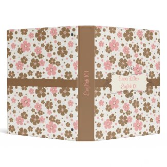 Binder School Subject flowers cute fun chic girly binder