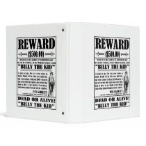 Binder Vintage Billy the Kid Wanted Poster
