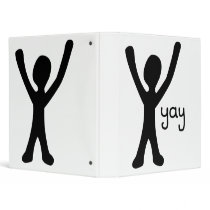 Binder with Cheery Stick Person and Yay!