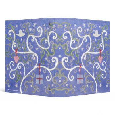 Binder with Dove and Swirly Tree by gentlepeacefulworld
