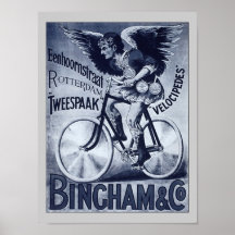 Bingham & Co. Velocipedes Vintage Bicycle Poster