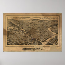 Binghamton New York 1882 Antique Panoramic Map Posters