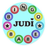 Bingo Babe Judi Round Stickers