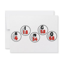 Bingo Balls and Numbers Invitations