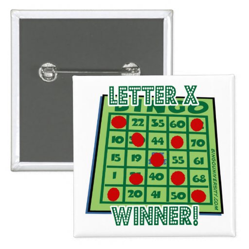 Bingo Button Letter "X" Winner! Zazzle