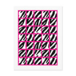 Bingo Card Markers Hot Pink Zebra Print Postcards