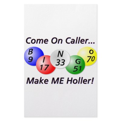 Bingo! Come on Caller, Make ME Holler! Stationery Design by late4bingo