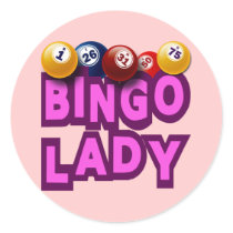 BINGO LADY ROUND STICKERS