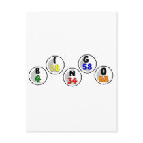 Bingo Numbers Postcards