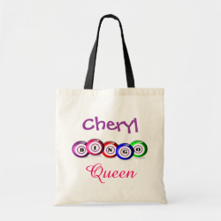 Bingo Queen Fun Bingo Balls Design Tote Bags