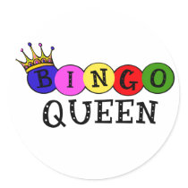 BINGO QUEEN ROUND STICKERS