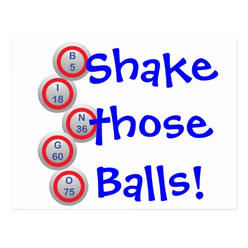 Bingo! Shake those Balls! Postcard Zazzle