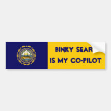 Binky Sears is My Co-Pilot Bumper Sticker