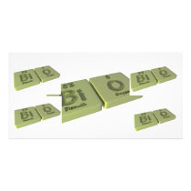 Bio as Bi Bismuth and O Oxygen Custom Photo Card