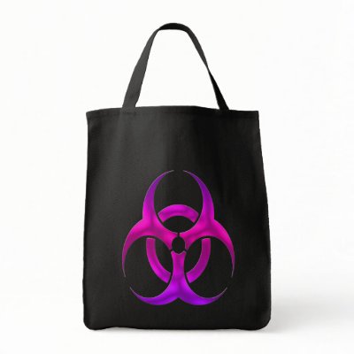 Bio Hazard Electric Purple Canvas Bags by MidnightDreamer
