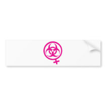 bio hazard femme bumper sticker