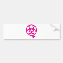 bio hazard femme bumper sticker