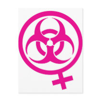 bio hazard femme postcards
