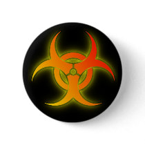 Bio Hazard Funny Button Badge Humor