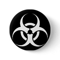 Bio Hazard or Biohazard Sign Symbol Warning Black Pins