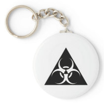 Bio Hazard or Biohazard Sign Symbol Warning Black Keychain