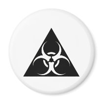Bio Hazard or Biohazard Sign Symbol Warning Black Refrigerator Magnets