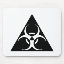Bio Hazard or Biohazard Sign Symbol Warning Black Mouse Pad