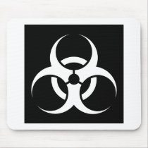 Bio Hazard or Biohazard Sign Symbol Warning Black Mousepads