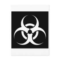 Bio Hazard or Biohazard Sign Symbol Warning Black Postcard